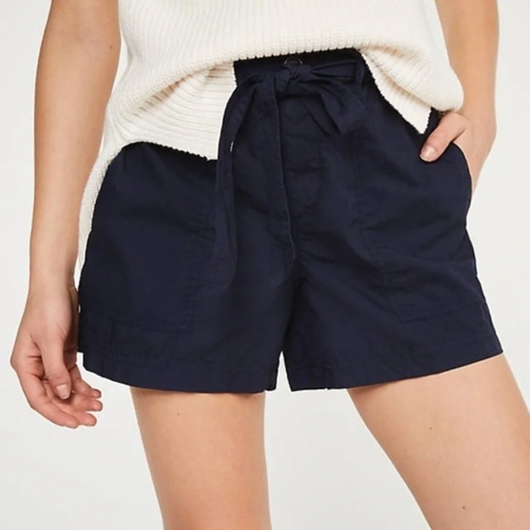 NWOT L&G Poplin Paperbag Tie Waist Shorts 🚩Missing Belt - Picture 1 of 7